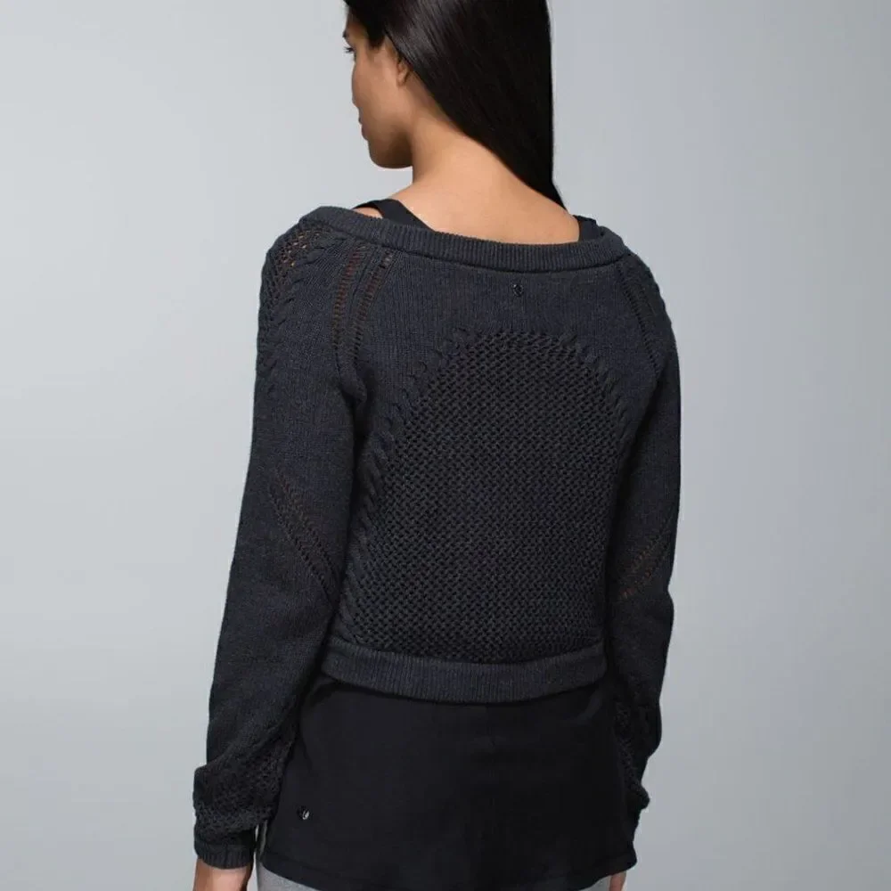 Lululemon Be Present Pullover Top Sweater Heathered Black 4 - Picture 2 of 8